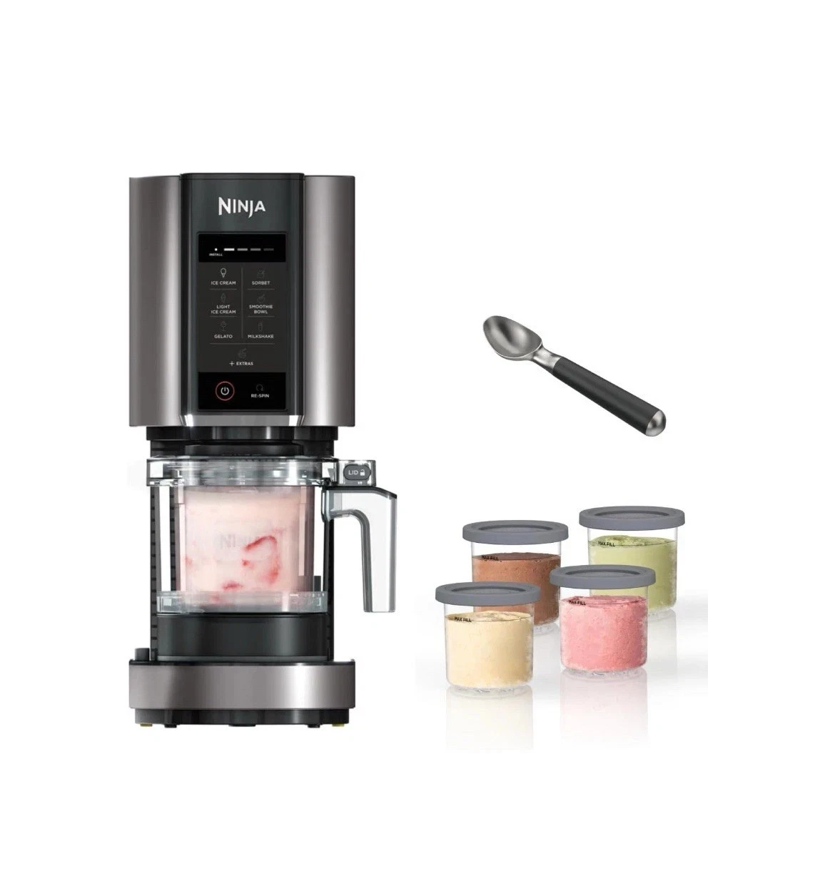 Ninja CREAMi Ice Cream & Frozen Dessert Maker – 7 Pre-Set Programs Black/Silver