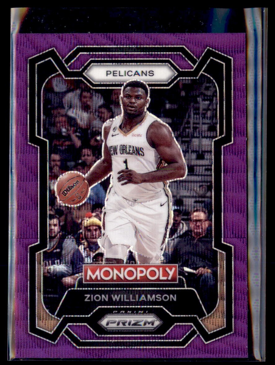 2023-24 Panini Prizm Basketball Purple Wave Prizm Zion Williamson 55 Monopoly