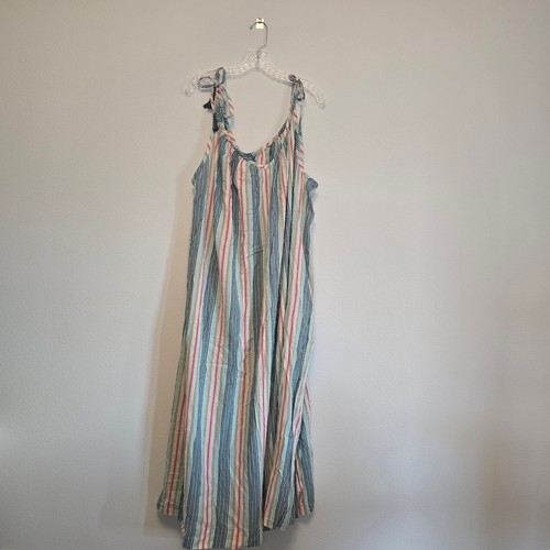 Old Navy Women's Sleeveless Striped Shoulder Tie Tassel Multicolor Maxi Dress 4X