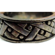 sz 7.50 Detailed Boho Band Patina 8.67g Vintage Ring Sterling Silver 925