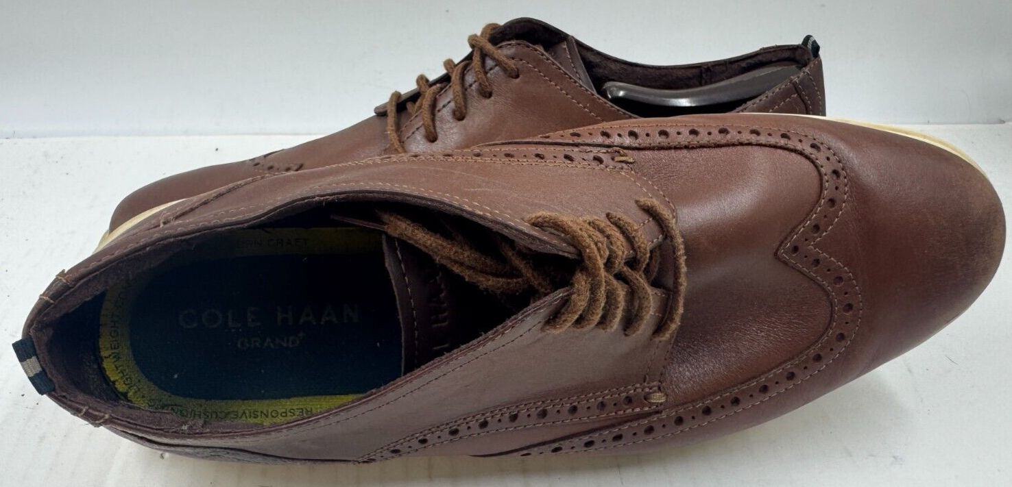 SAOLA Scarpe eleganti da uomo Cole Haan Grand Plus 11M Oxford a coda di rondine in pelle marrone C36939