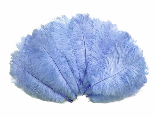 10 Pieces - 11-13" Light Blue Ostrich Dyed Drabs Feathers Centerpiece Costume - Picture 4 of 8