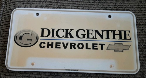 DICK GENTHE CHEVROLET CHEVY Dealer License plate SOUTHGATE MICHIGAN DEALERSHIP