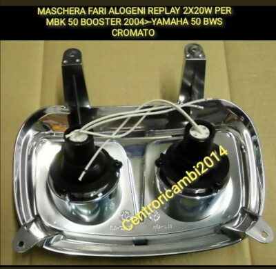 Maschera Fari Alogeni Replay Per MBK 50, Nitro, Yamaha Aerox 50 - Nero Con LED Bianchi - Foto 4