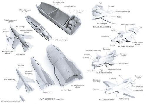 Anigrand Models 1/144 EMW A-9 A-10 & A-11 German WWII "AMERICA ROCKET" - Picture 4 of 4