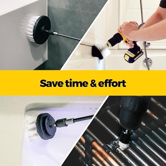 6 Pcs Drill Brush Car Detailing Kit with Extend Attachment Soft Bristle Power US