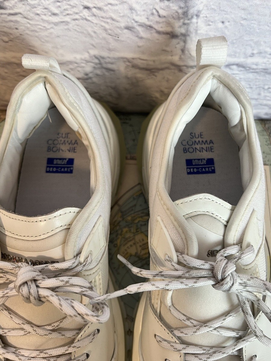 Suecomma BONNIE White Sneakers Sz 9.5 Sue Comma Trendy