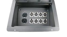 Stage Recessed Floor Box with 8 Female XLR Connectors and AC Outlet