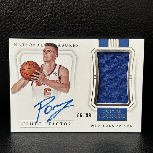 Kristaps Porzingis 2017-18 National Treasures Jersey # 6/99 Auto Patch Jersey