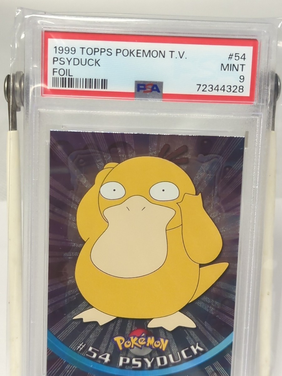 Pokemon PSA 9 Psyduck Holo Foil 54 - Topps TV 1999 Black Logo Mint