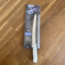 Bread Knife Stal KWP-91 Wavy Edge White Curved 9-1/2"  German Steel NSF New