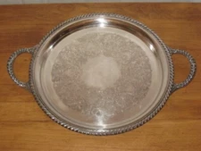 ROGERS & BRO. SILVERPLATE TRAY W/ HANDLES BY INTERNATIONAL SILVER CO.