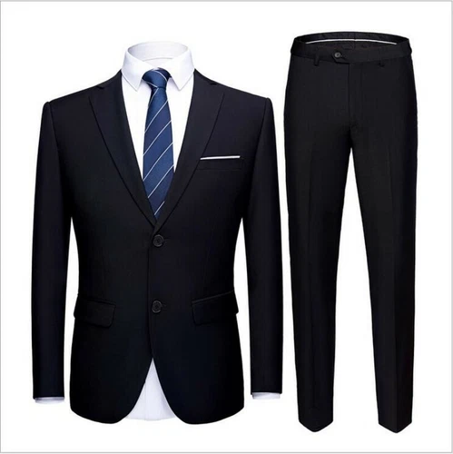 Men's Slim Fit Suits 2 Piece Jackets Blazer Pants Formal Business Coats Trousers - Picture 37 of 37