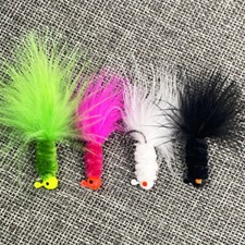 25PCS Jig Heads Marabou Feather Hooks Fishing Lures Bass Walleye Panfish Sunfish