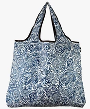 New YaYbag Jumbo Size Fashionable Reusable Grocery Bags 55 Pounds Blue Paisley