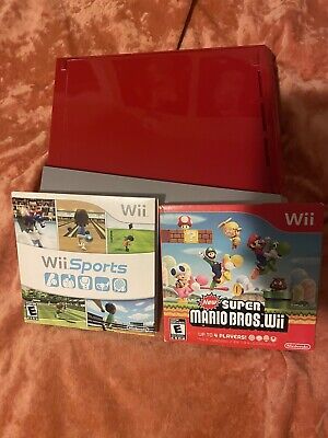 Nintendo Wii New Super Mario Bros. Pack Red Console (RCLSRAAK) for sale  online