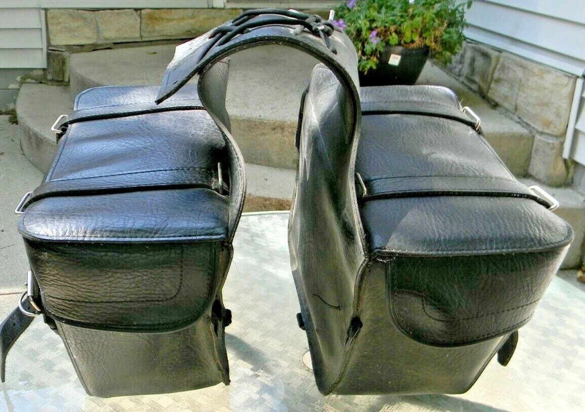 River Road Leather Saddle Bags Used Black