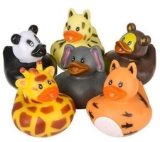 2" Zoo Animals Rubber Ducks - 12 Piece Assortment