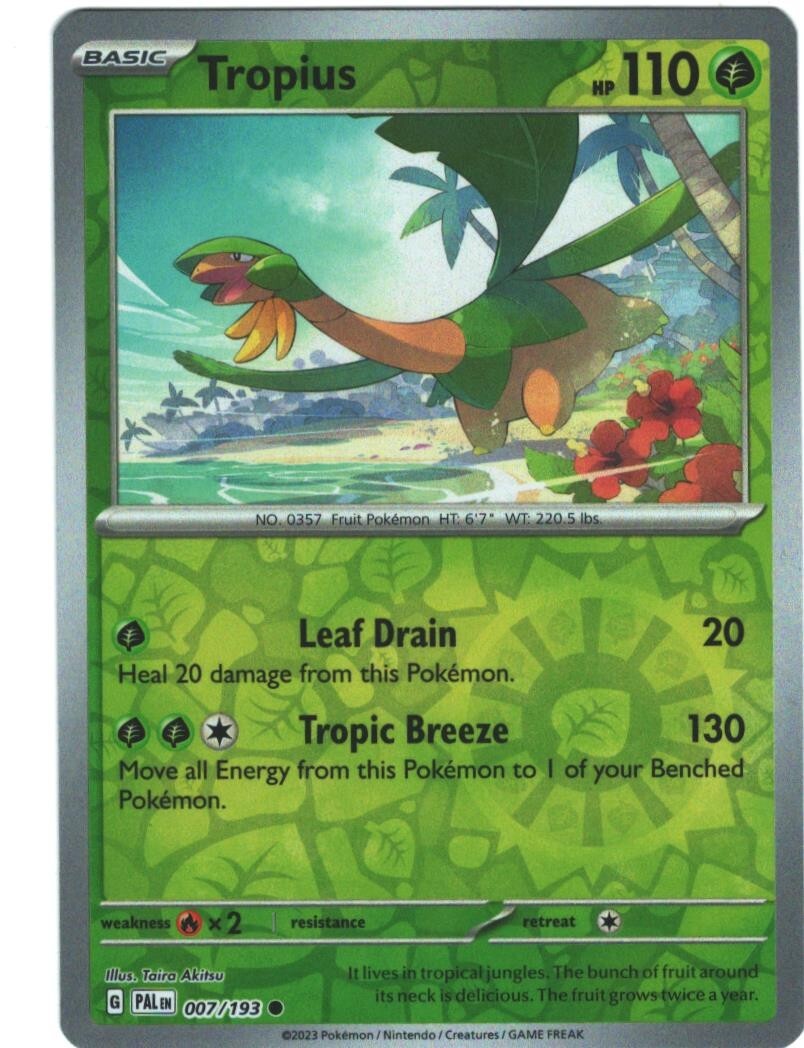 Tropius 7/193 Paldea Evolved Reverse Holo Common Pokémon TCG