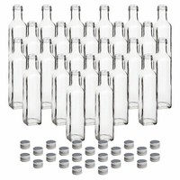 24X Glasflasche 250 Ml Maraska Mit Schraubdeckel Silbern - Flasche FüR LiköR, ÖL