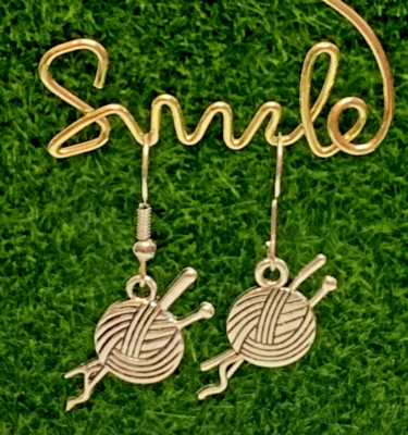 Sewing Earring, Yarn Earring, Crochet Earring, Knitting Earring, Gift Idea