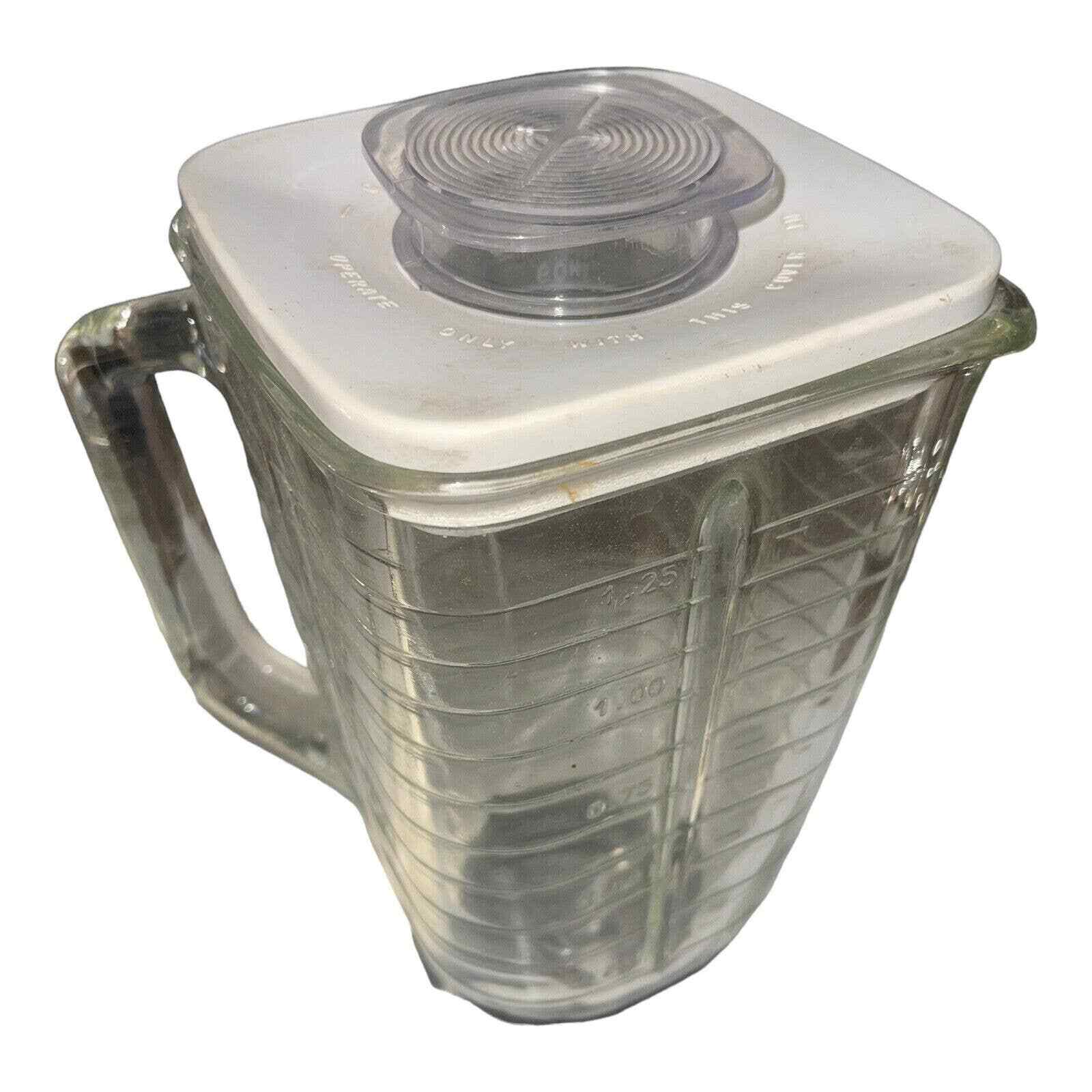 Vintage Oster Kitchen Center Osterizer 5 Cup Glass Blender Jar W/ Lid