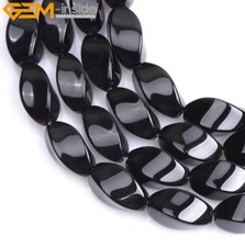 Black Agate Semi Precious Gemstone Natural Loose Beads For Jewelry Making 15''