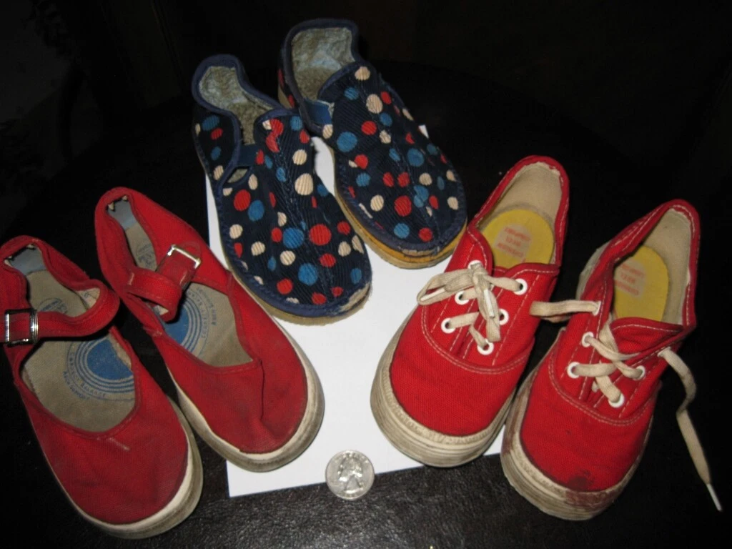 Vintage Penney s Canvas Tennis Shoe Sneakers Slippers Children s Red