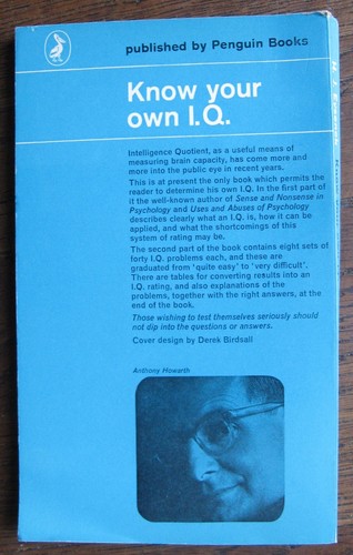 1963 "Know Your Own I.Q." by H. J. Eysenck, Ph.D.; with Problems and Answers - Picture 2 of 2