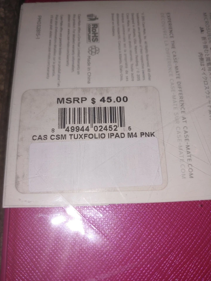 New Case-Mate Tuxedo Ultra-Slim Portfolio Case for Apple iPad Mini 4 - Pink - Image 3 of 3