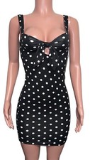 Retro coquette black Polka Dot 50’s mini cleavage Dress Pin-up Party rockabilly