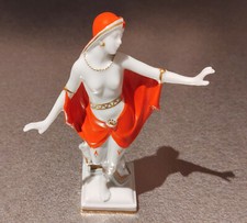 Galluba & Hofmann Tänzerin Art Deco H 15cm grüne Stempelmarke geprägte Modellnr.