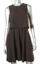 Cooper & Ella 'Angela' ~ Black Crepe Popover Sheer Yoke Party Dress M NEW $225