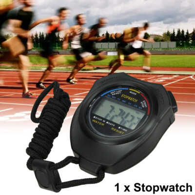 Stopwatch Digital LCD Sports Counter Timer Watch Handheld Countdown Stop Timer