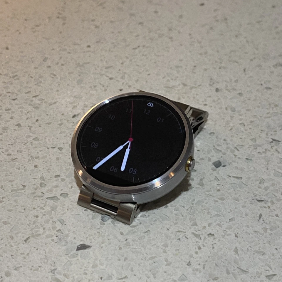 Motorola Moto 360 Metal Case Silver Link Bracelet Men's Smartwatch Android Wear - Image 4 of 4