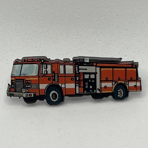 Fire Engine Truck Fire Department Firefighter Plastic Lapel Hat Pin Pinback