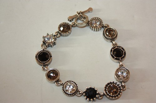 Patricia Locke Clear Black Gray Swarovski Crystals Bracelet 2004? - Picture 3 of 5