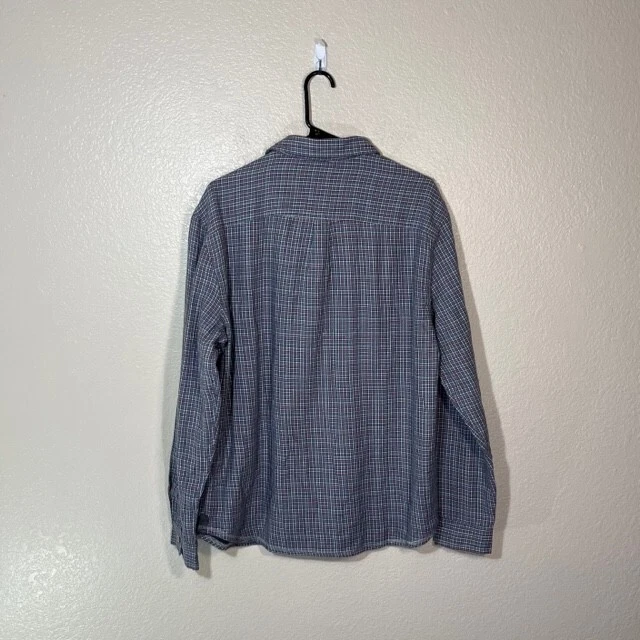 Carbon 2 Cobalt Shirt Mens Medium Button Up Long Sleeve Gray Red Blue Plaid - Image 4 of 4