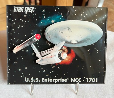 1992 Star Trek LaserSculpt 2000 3D Plaque USS Enterprise NCC-1701 0467/10,000