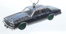 Christmas Ornament for 1987 Chevy Caprice Black Blue Lowrider Green Rims Ltd Ed