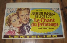 VTG Belgian MAYTIME Movie Poster Jeanette MacDonald Nelson Eddy John Barrymore