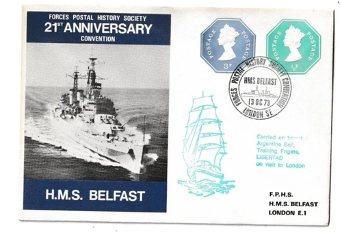 13/10/1973 UK GB Cover - HMS "Belfast" ~Forces Postal History Society Convention