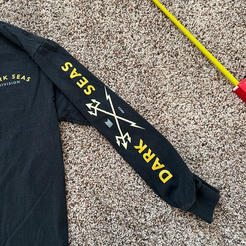Dark Seas Division Trident Logo Black Cotton Long Sleeve Shirt Men’s Size Medium - Picture 6 of 7