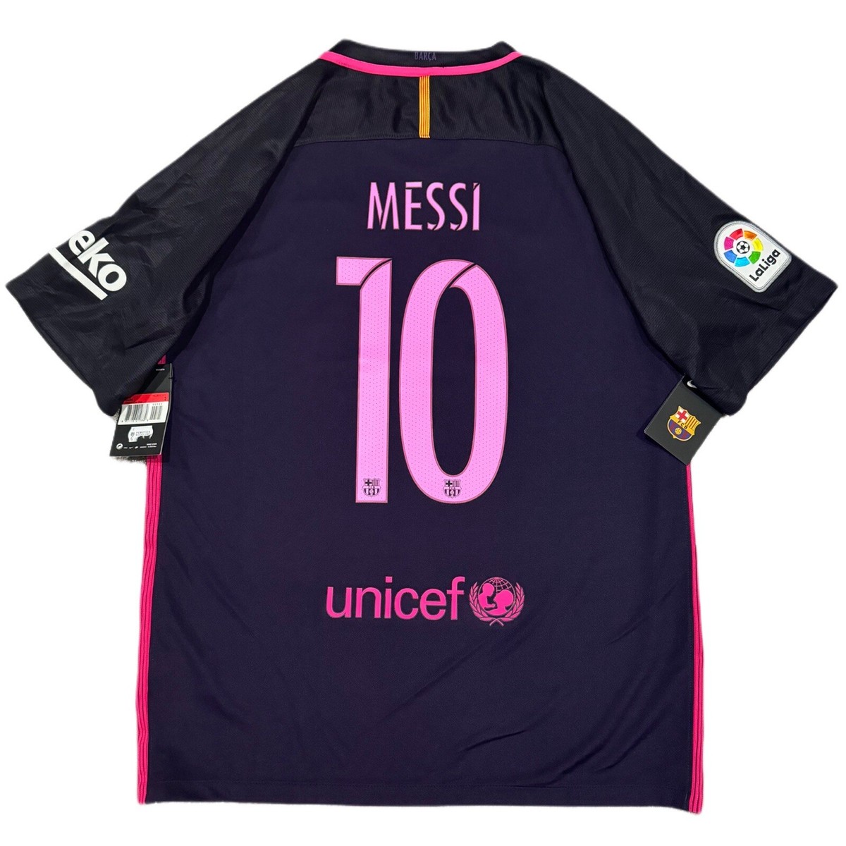 17-18 FC Barcelona MESSI 10番　away NIKE S 2017/18 Barcelona Away Jersey #10 Messi Medium Nike Soccer