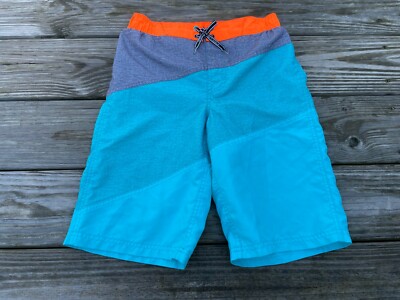 Zero Xposur Boys Swim Shorts Draw String Color Block Trunks Shorts Size M 10-12