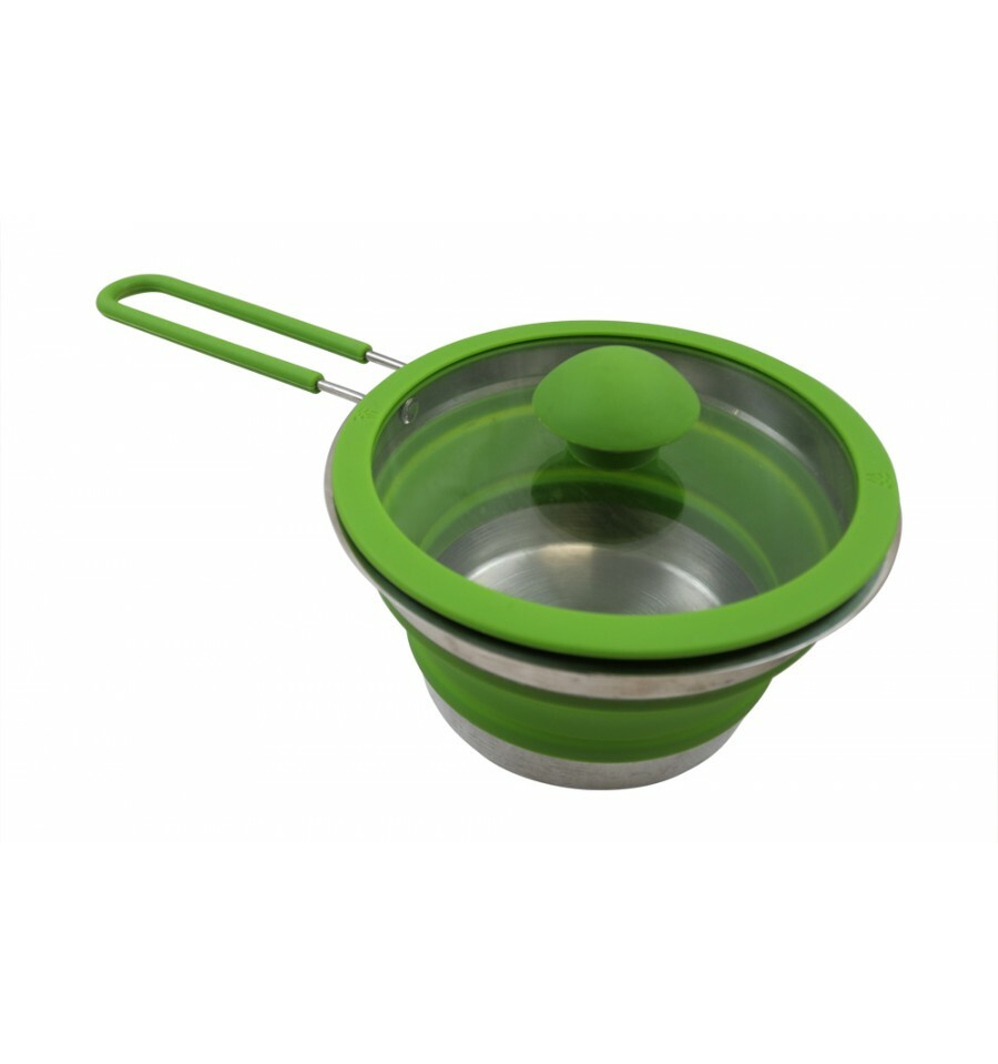 Vango Cuisine 1.0 Litre Camping Collapsible Silicone Saucepan - Herbal Green