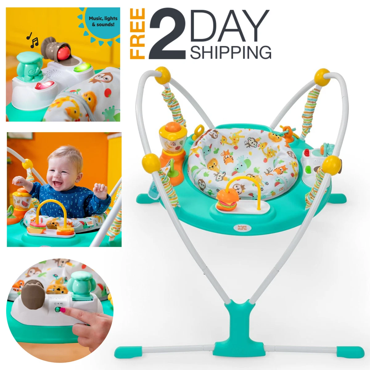 Bright Starts Cooking Up Rotating Fun Unisex Infant Activity Center Jumper