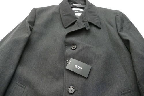 New Hugo BOSS mens grey virgin wool long suit overcoat jacket coat 44R XXL £399 - Picture 3 of 12