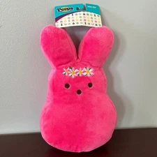 Fetch For Pets PEEPS 12" Dress Up Bunny Plush Squeaker Pink Floral Dog Toy NEW