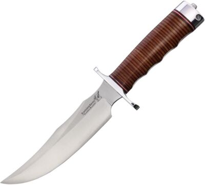 Blackjack Model 4 Fixed Knife 6.75'' Stainless Steel Blade Stacked Leather Handle